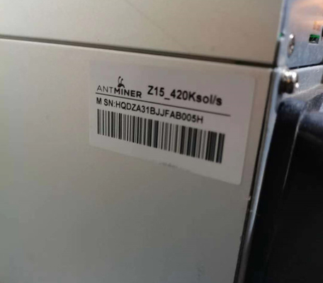 Bitmain Antminer Z15 ZEC Miner Machine Digunakan 420Ksol / S 1510W